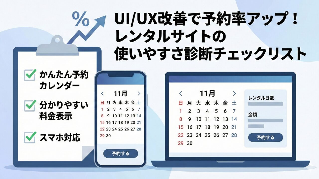 UI/UX改善で予約率アップ！レンタルサイトの使いやすさ診断チェックリスト