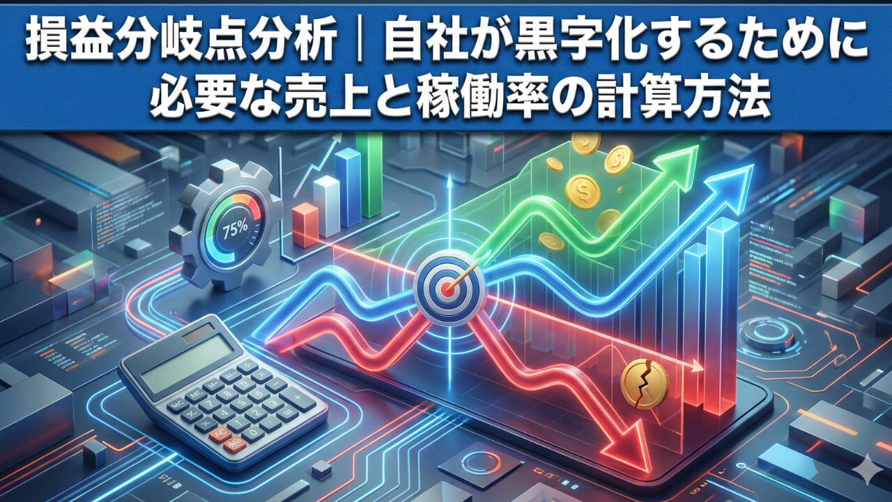 損益分岐点分析｜自社が黒字化するために必要な売上と稼働率の計算方法