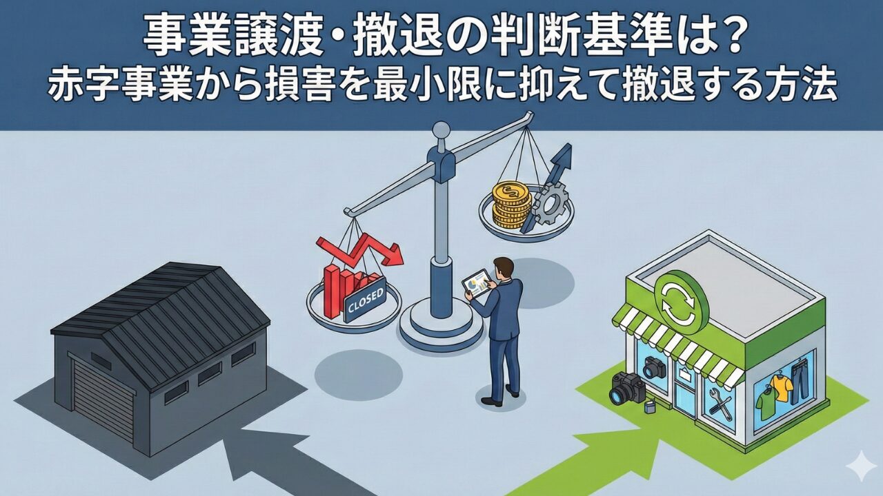 事業譲渡・撤退の判断基準は？赤字事業から損害を最小限に抑えて撤退する方法